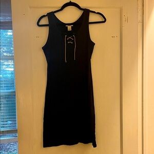 Black Ribbed Tank Dress